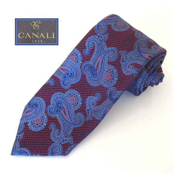 Canali Other - CANALI printed paisley pattern neck tie 100% silk